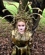 Girl's Homemade Medusa Costume