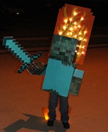 Minecraft Zombie on Fire Homemade Costume