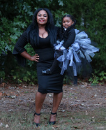 Morticia & Wednesday Addams Homemade Costume