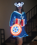 Mrs Captain America Glow Homemade Costume