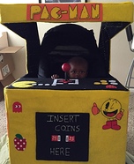 Pac-Man Arcade with Pac-Man Homemade Costume