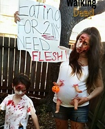 Pregnant Zombie and Zombie Boy Homemade Costume