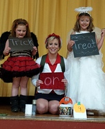 School Girl and the Angel and Devil Homemade Costume