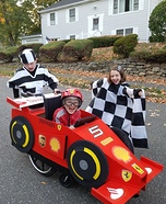 Sebastian Vettel in his Ferrari F1 Car Homemade Costume
