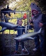 Shark Cage Diver and Shark Homemade Costume