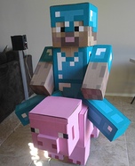 Steve riding a Pig Homemade Costume