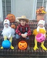 The Farmer and 2 Little Chickens Homemade Costume