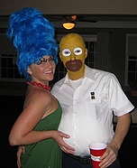 Kostuumidee voor koppels Halloween: Marge en Homer Simpsons Kostuum