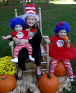 Cat in the Hat, Thing 1 and Thing 2 Homemade Costumes