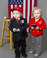 Trump and Hillary Twins Homemade Costume