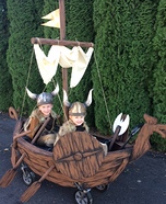 Two Vikings and a Ship Homemade Costume