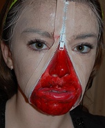 Zipper face costume ideas - Unzipped Face Halloween Costume