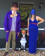 Willy Wonka, Violet and their Oompa Loompa Homemade Costume
